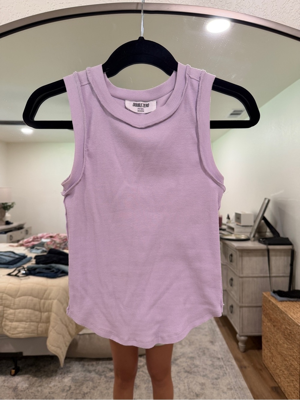 Double Zero Lilac Ribbed Tank Top